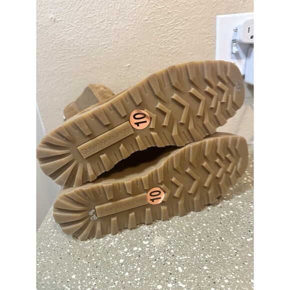 NEW Calvin Klein Women's Nevia Chelsea Wedge Ankle Boot - Cognac Suede - 10 - Picture 6 of 6